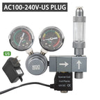 Aquarium CO2 Pressure Regulator with Solenoid Valve (Bubble Meter, Quick-Connect)