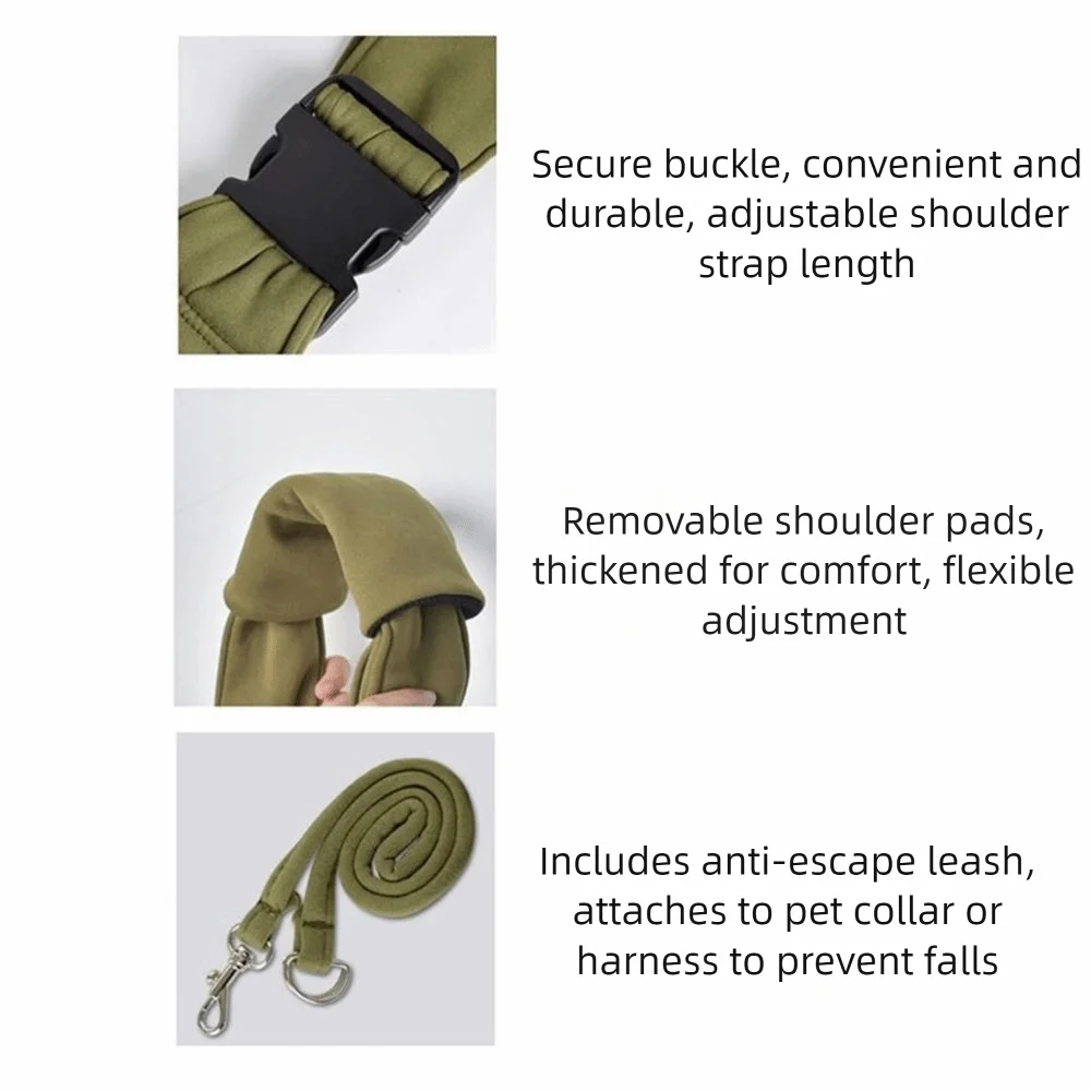 Double-Sided Pet Crossbody Carrier Bag (Large Capacity, Safety Harness)