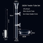 Acrylic Aquarium Shrimp Feeding Dish & Tube (Transparent, Snail & Shrimp)