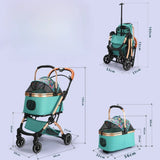 Lightweight Foldable Pet Stroller Small Dog Stroller Detachable Pet Stroller Universal for Cats and Dogs Foldable Pet Car