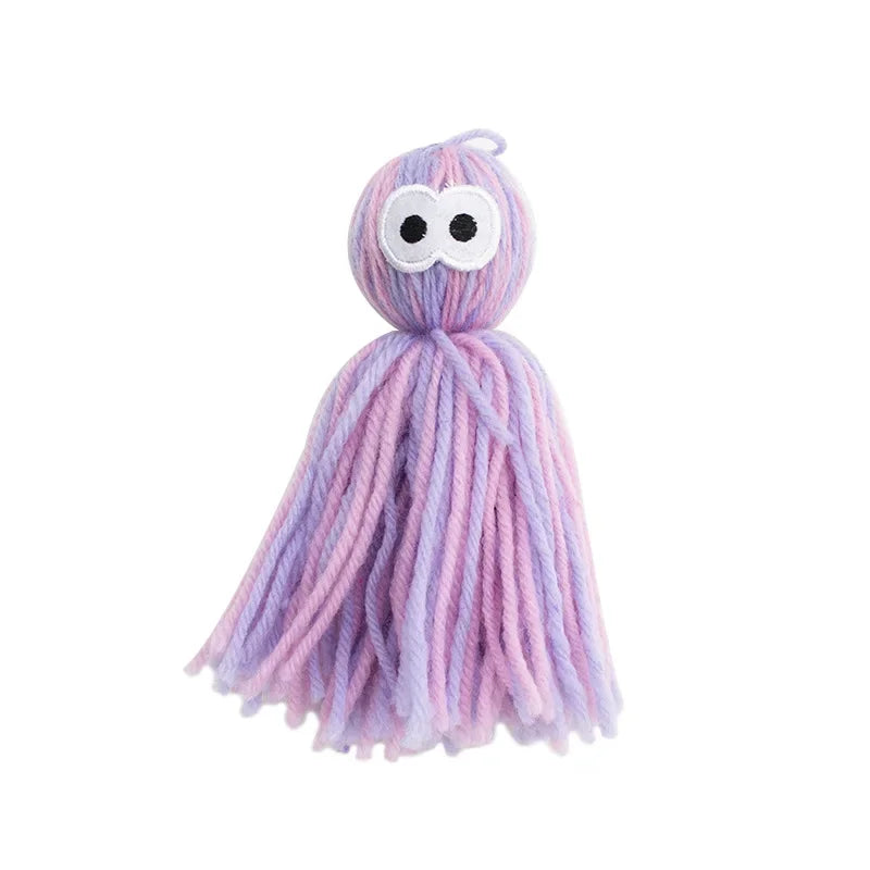 Wool Octopus Plush Cat Toy — Bite-Resistant Self-Righting Kitten Play Ball