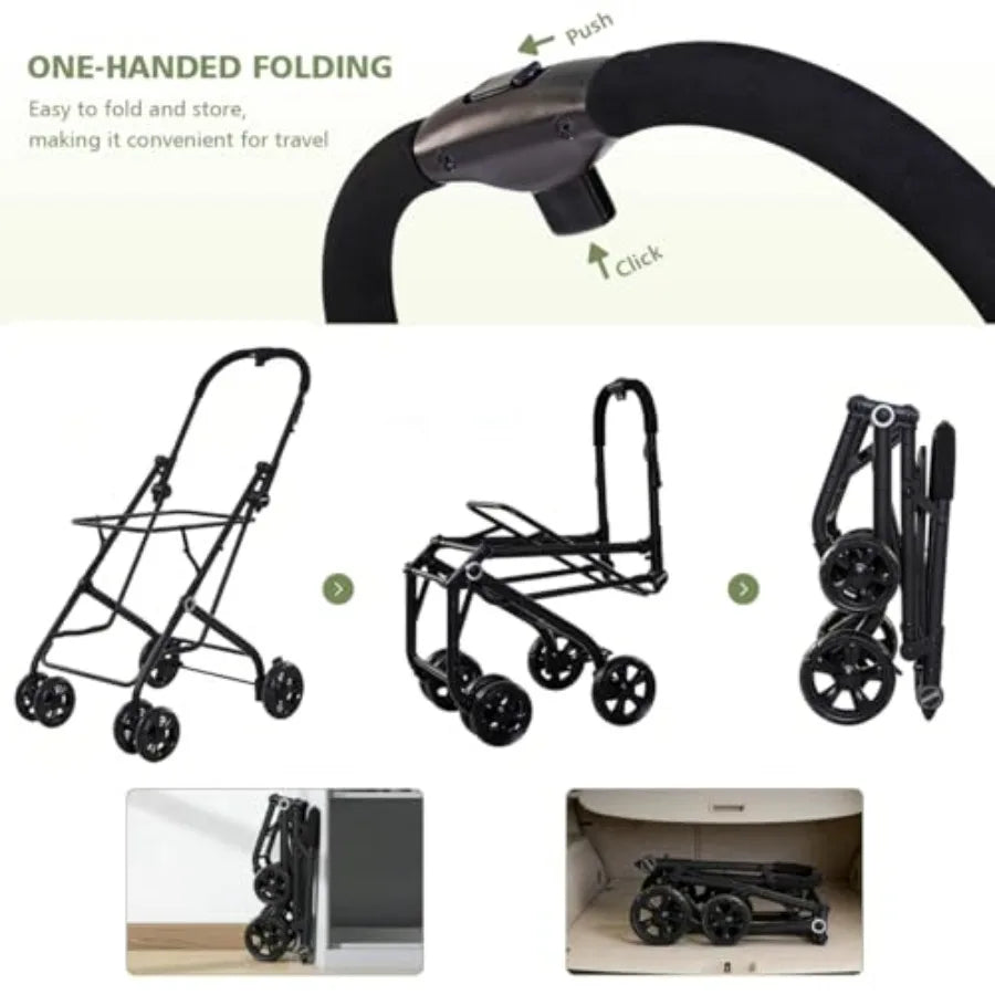 2-Tier Double Pet Stroller with Detachable Carriers for Dogs, Cats & Rabbits