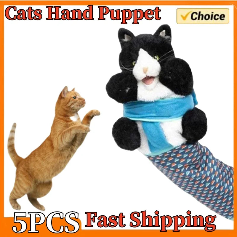 Cat & Dog Wrestling Hand Puppet Glove — Padded Interactive Play Toy