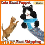 Cat & Dog Wrestling Hand Puppet Glove — Padded Interactive Play Toy