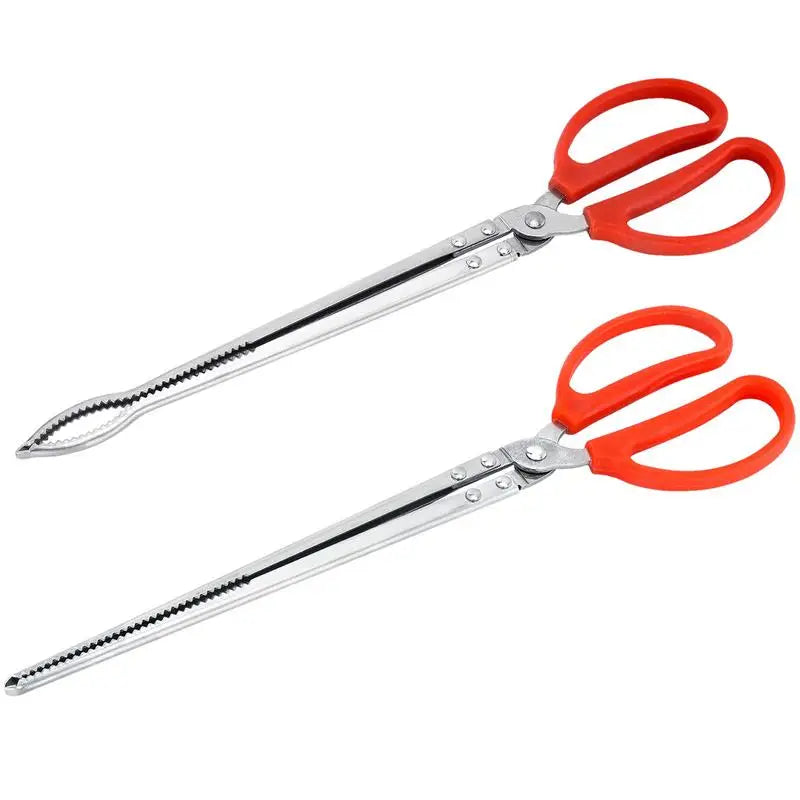 Stainless Steel Reptile Feeding Tongs — 15" Anti-Slip Snake Tweezers