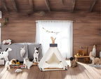 Portable Pet Teepee Bed with Thick Cushion, Up to 15lbs