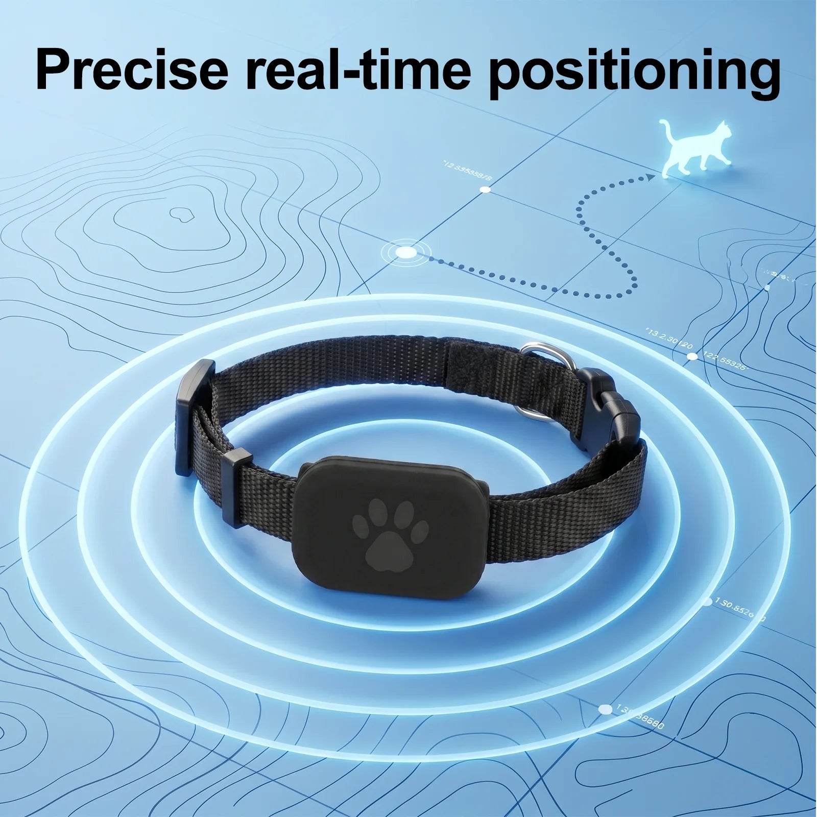 Waterproof GPS Collar Tracker with Apple Find My - Real-Time, Global