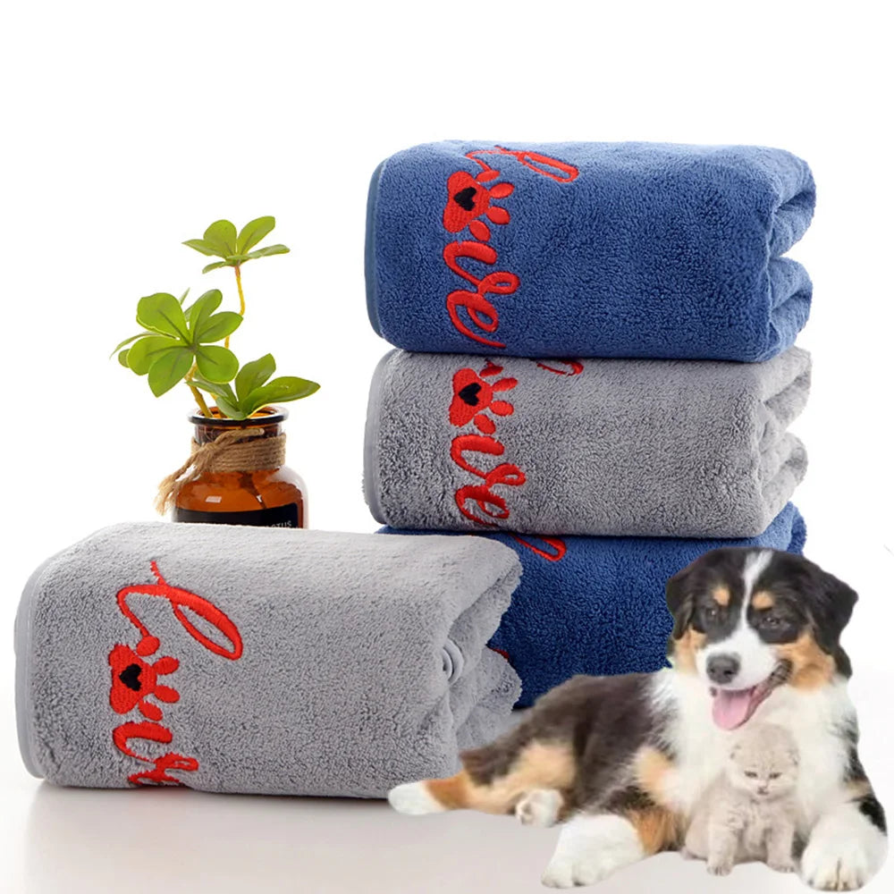 Quick-Drying Pet Bath Towels — Soft Fiber Multi-Packs for Dogs & Cats