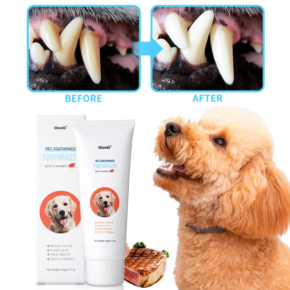 Beef Flavored Pet Toothpaste — Gentle Daily Oral Care for Dogs & Cats