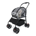 4-Wheel Foldable Jogger Pet Stroller with Detachable Basket for Small & Medium Dogs & Cats — Lightweight