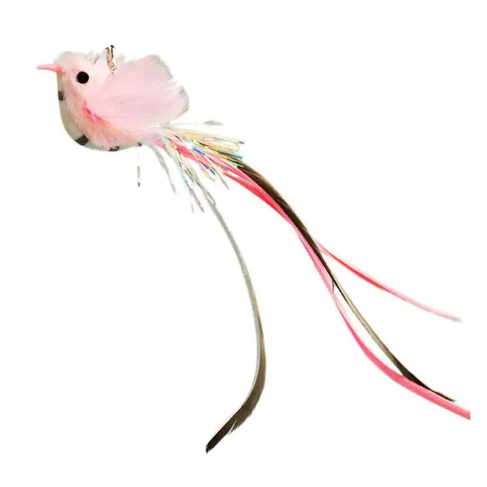 Plush Bird Head Teaser Wand — Suction Cup or Handheld Cat Toy