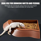 Dual-Use Turtle Bath Basin — Half-Water Habitat & Feeding Box