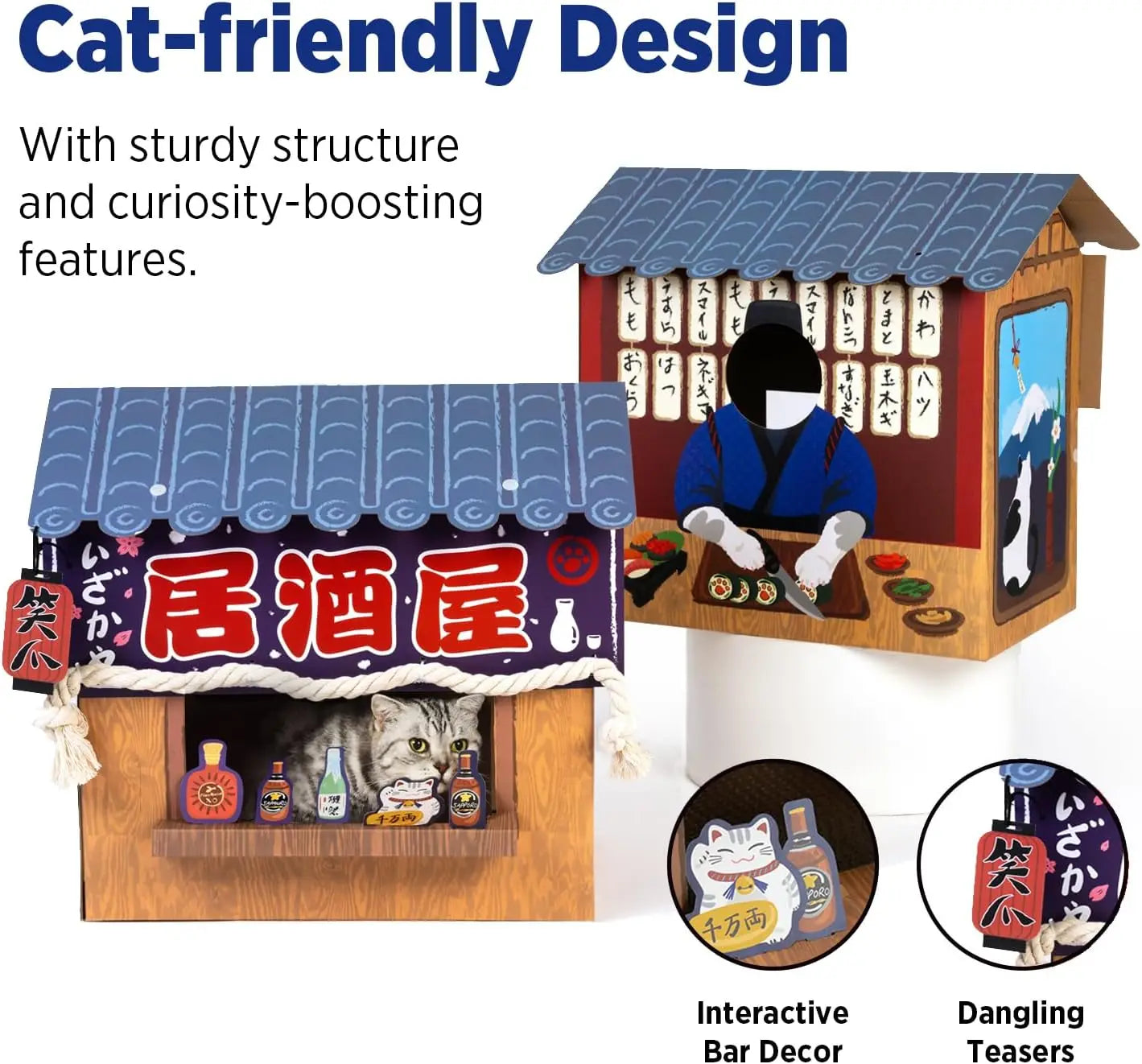Cardboard Cat House with Scratcher, Izakaya Bar Design