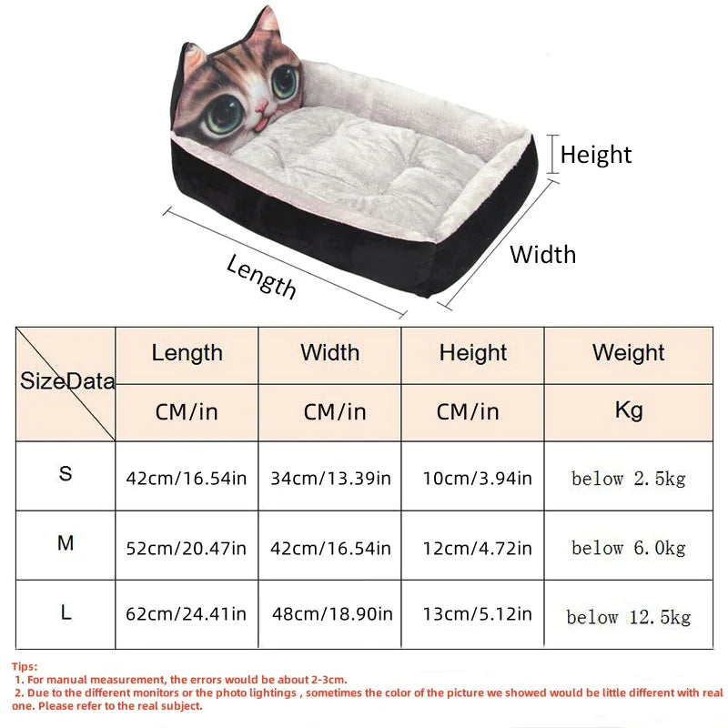 Plush Cartoon Sofa Pet Bed