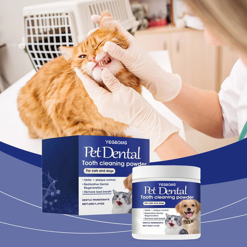 Pet Tartar Removal Tooth Powder — Whitens Teeth & Freshens Breath for Dogs & Cats