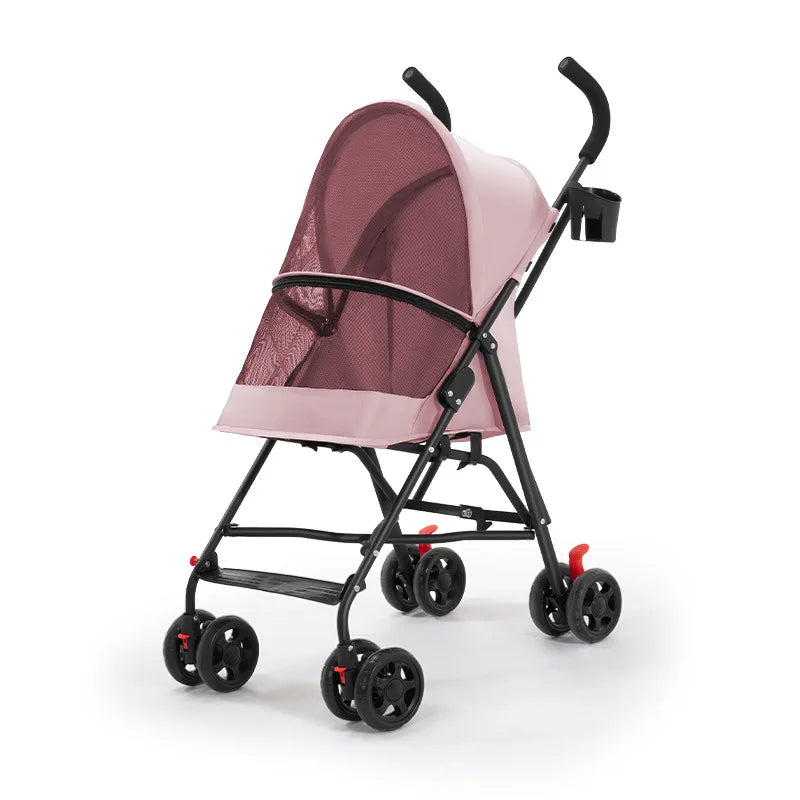 Lightweight Portable Foldable Pet Stroller Trolley for Teddy Dogs & Cats — Outdoor Travel Cart