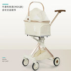 White High-View One-Click Foldable Pet Stroller for Small & Medium Dogs
