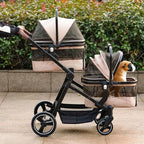 Convertible Single & Double Foldable Pet Stroller for Small & Medium Dogs & Cats — Portable Car Travel Carrier
