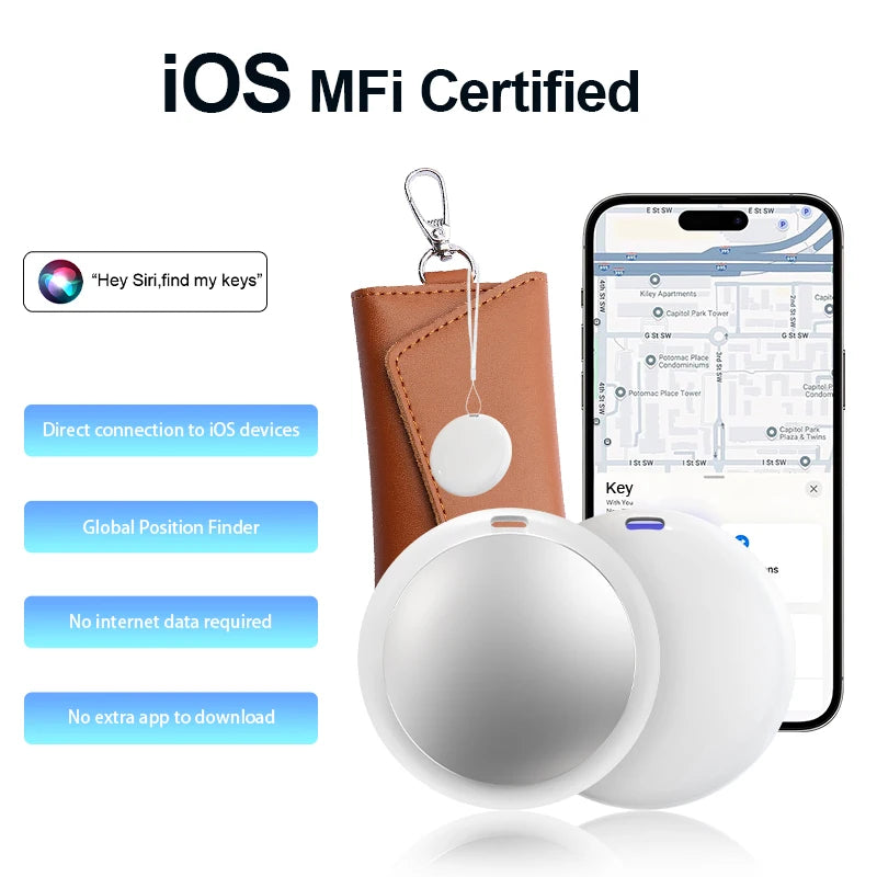 Mini Apple Find My Smart Tracker for Pets, Keys & Wallets