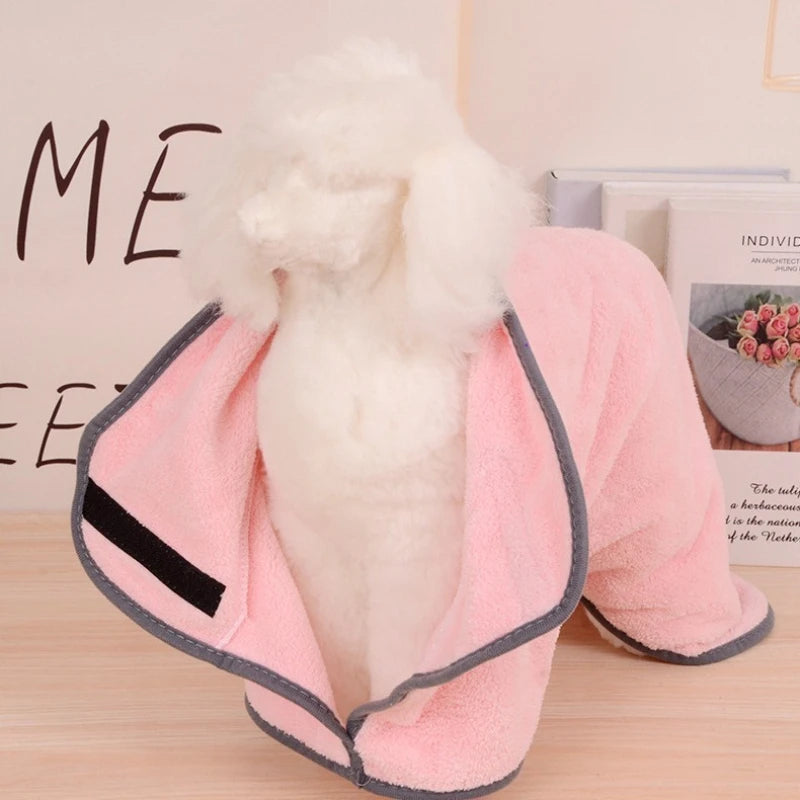 Quick-Drying Pet Bathrobe — Absorbent Wrap for Dogs &amp; Cats