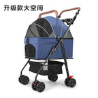 Compact Foldable Pet Stroller with Detachable Carrier for Teddy Dogs & Cats — Lightweight Outdoor Cart