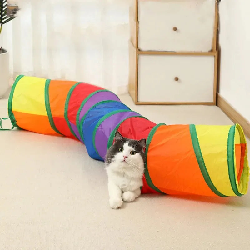 Foldable Crinkle Cat Tunnel — S, T & Y-Shape Multi-Path Play Tube