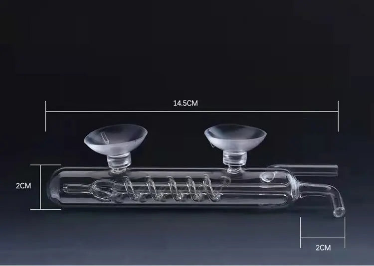 Glass CO2 Bubble Counter & Diffuser (Spiral Design, Planted Tank)
