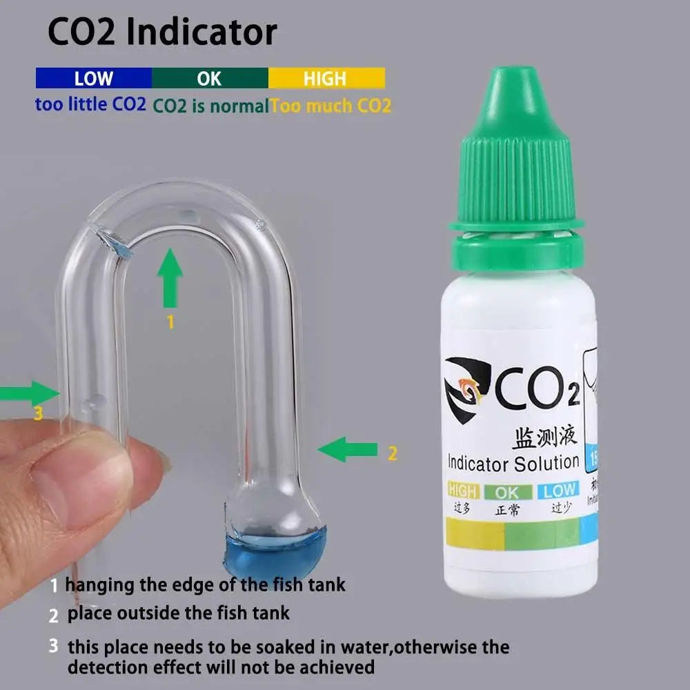 Glass CO2 Drop Checker Indicator (Aquarium Monitor, Planted Tank, pH Tester)