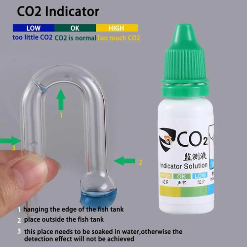 Glass CO2 Drop Checker Indicator (Aquarium Monitor, Planted Tank, pH Tester)