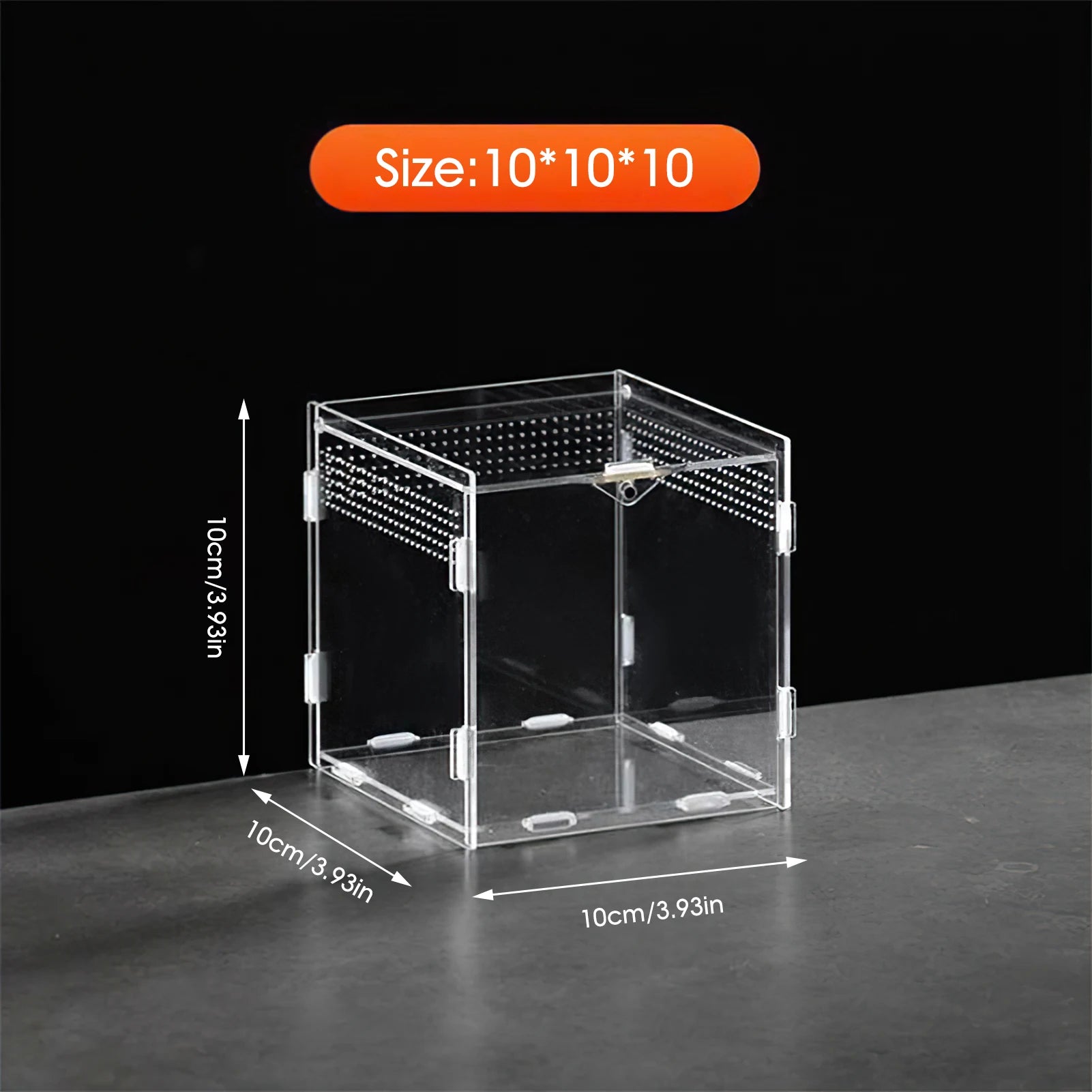 Stackable Acrylic Reptile Feeding Box — Buckle-Splicing Habitat for Small Pets