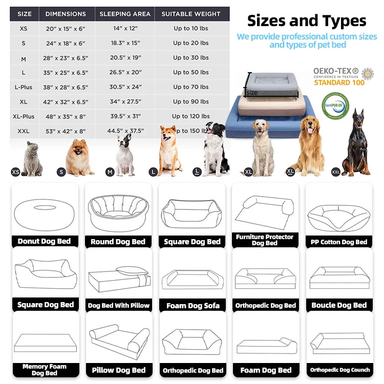 Luxury Memory Foam Pet Sofa Bed