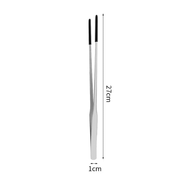 Stainless Steel Pet Feeding Tongs — Rubber-Tipped Tweezers for Reptiles