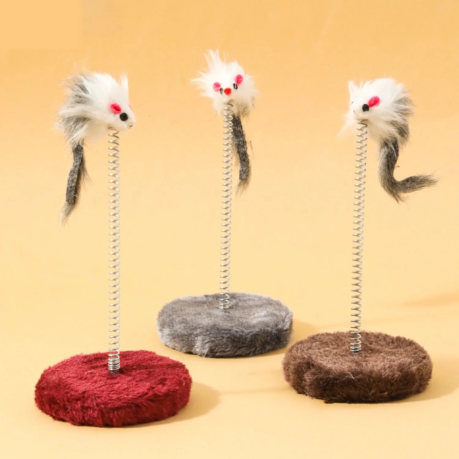 3-in-1 Cat Scratcher with Spring Feather Toy
