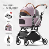 Stroller Detachable Foldable 4 Wheels Pet Stroller Aluminium Alloy Dog Trolley for Corgi Teddy Dogs and Cats 강아지유모차