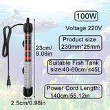 Submersible Aquarium Heater with Adjustable Thermostat 25–300W