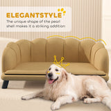 Pearl Design Pet Sofa with Solid Wood Legs, Coffee Brown