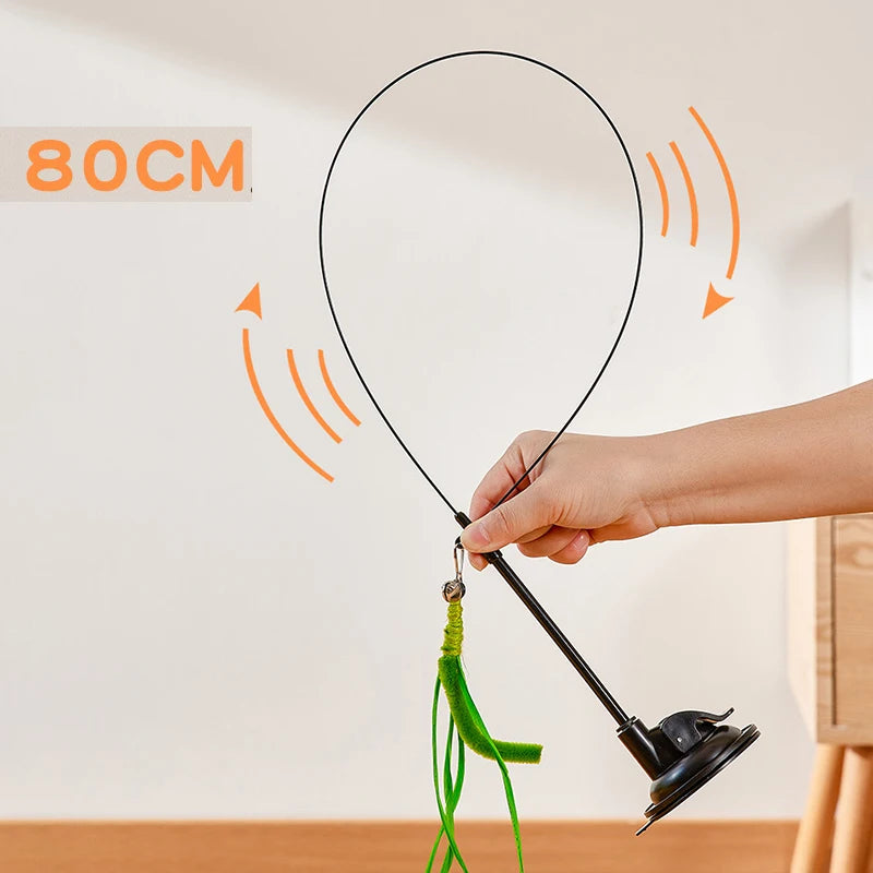 Suction Cup Dogtail Grass Teaser — Hands-Free & Handheld Cat Wand