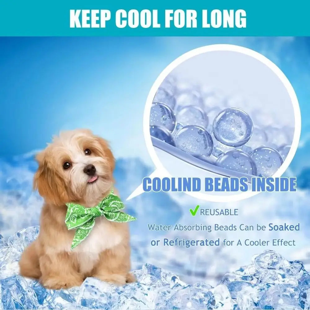 Pet Cooling Ice Scarf 2-Pack (Adjustable, Breathable, Reusable)