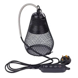 No-Light Ceramic Heat Lamp with Protective Cage — Scald-Safe Reptile Heater