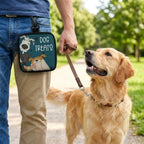 Waterproof Dog Treat Pouch with Window (Clip Attachment, Printed Design)