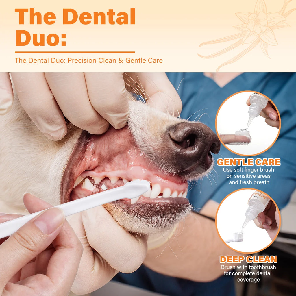 Probiotic Pet Dental Care Kit — Toothpaste, Brush & Finger Brush