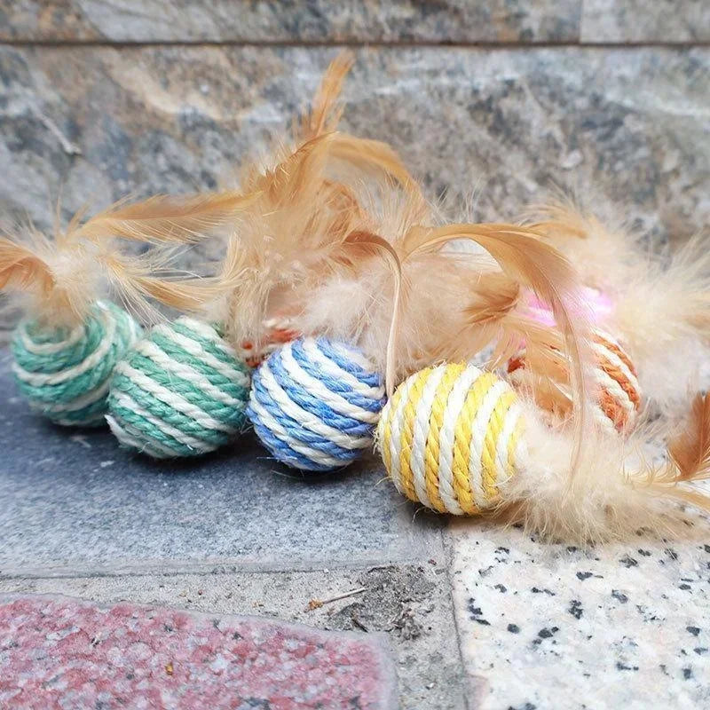 Sisal Feather Cat Ball Toys (Assorted)