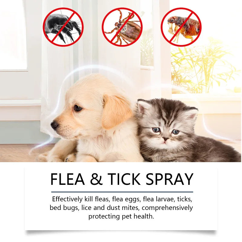 Plant-Based Flea & Tick Spray for Cats & Dogs — Fast-Acting, Non-Toxic