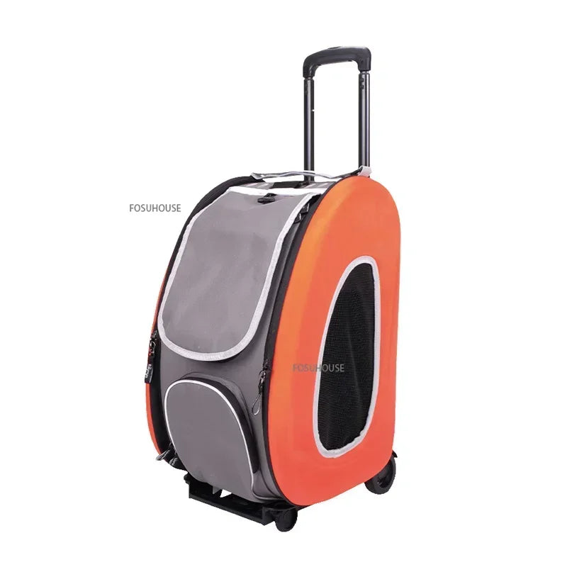 Large-Capacity Foldable Pet Carrier Trolley for Dogs & Cats — Lightweight Portable Outdoor Shopping & Travel