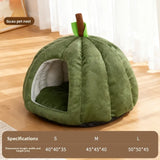 Pumpkin-Shaped Enclosed Winter Pet Bed