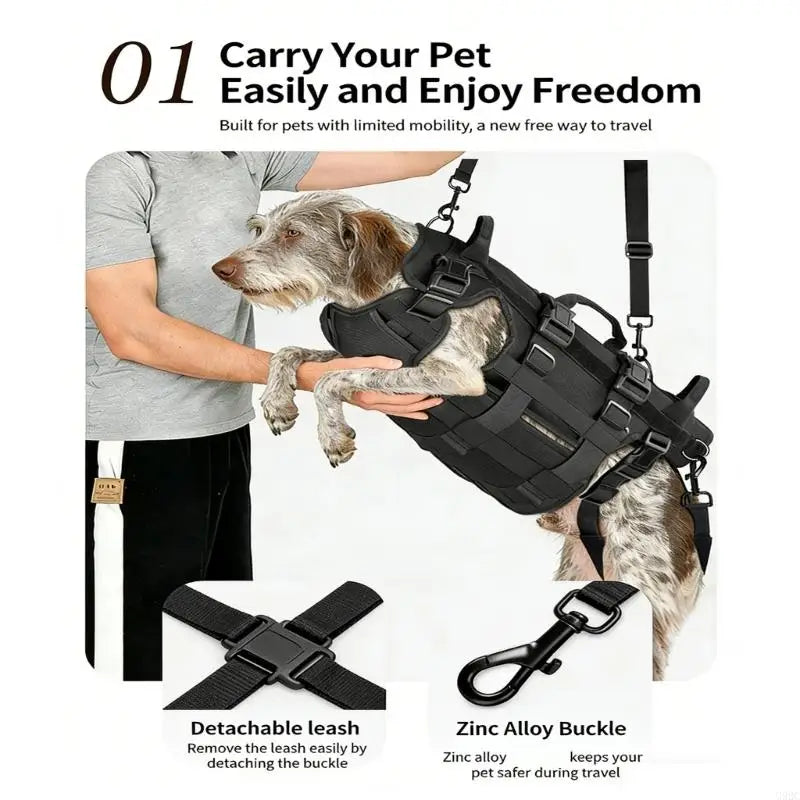 Full Support Dog Wheelchair Harness (Waterproof, D-Ring Attachments, Adjustable)