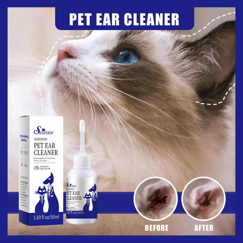 Gentle Pet Ear Drops — Alcohol-Free Mite & Earwax Solution, 50ml
