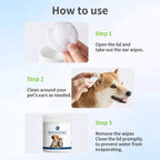 PetClaer Natural Ear Wipes — Double-Sided, Gentle Cleaning, 200-Count