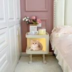 Cream-Style Pet Bedside Table & Kennel for Small Pets