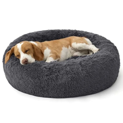 30-Inch Calming Donut Dog Bed, Anti-Slip & Washable